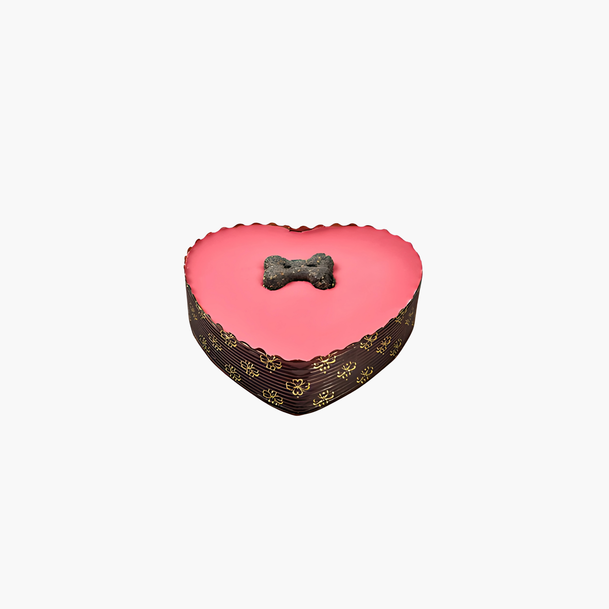 The Barking Bakery Yoghurt Topped Pawty Cake Roze Hart Met Kaars