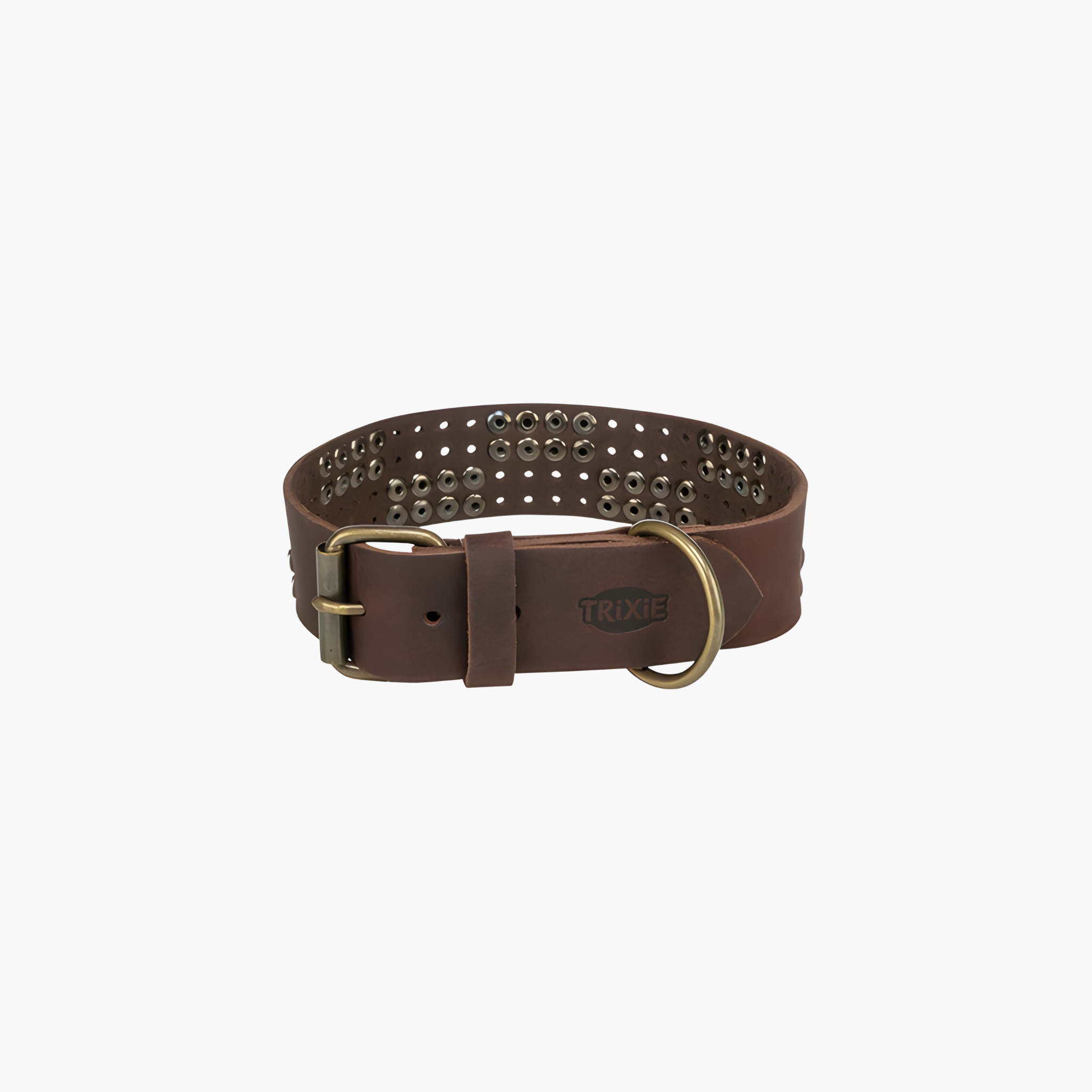 Trixie Halsband Hond Rivet Rustic Vetleer Donkerbruin