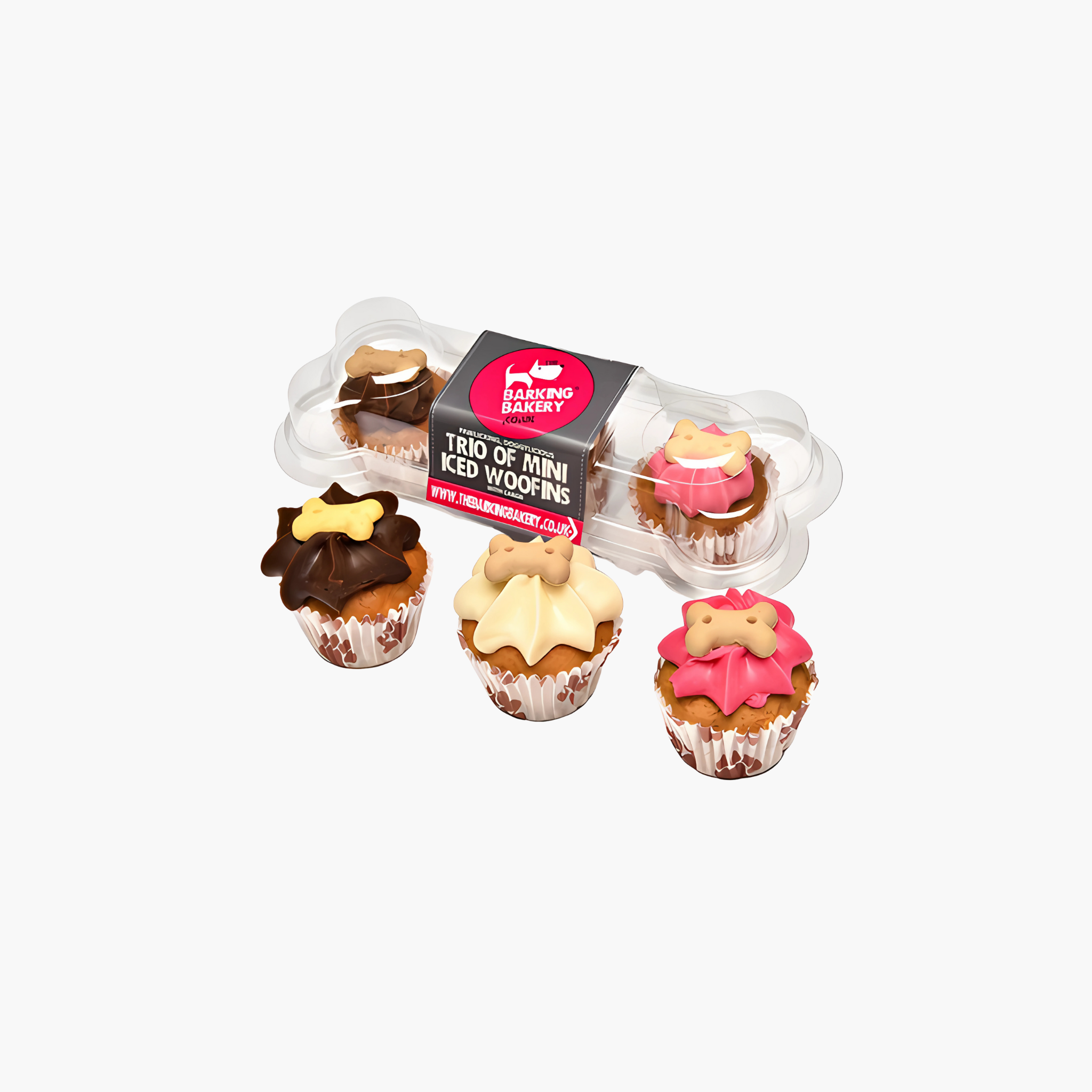 The Barking Bakery Mini Iced Woofins Vanilla En Carob Trio Assorti
