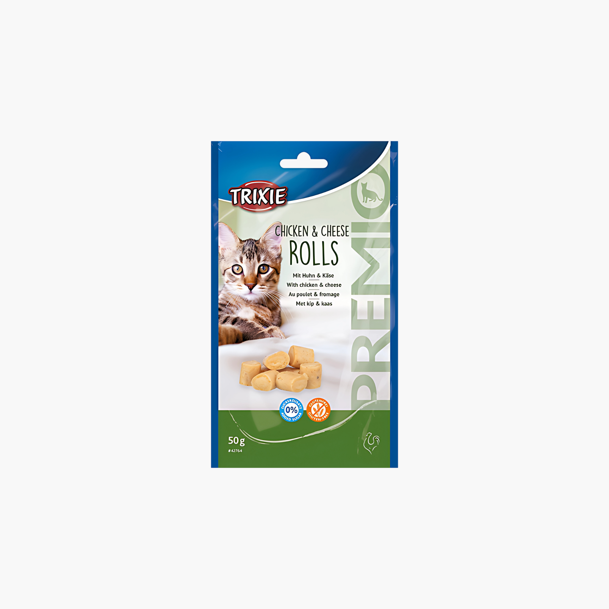 Trixie Premio Kip & Kaas Rolletjes Voor Katten Glutenvrij