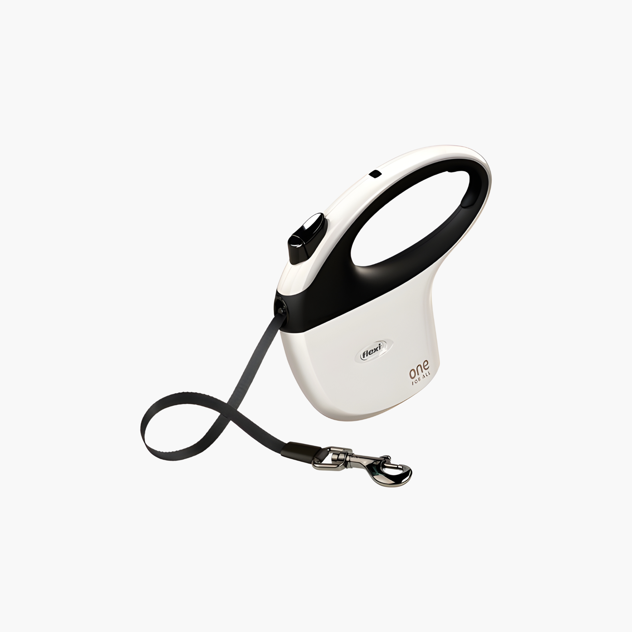 Flexi One For All hondenriem wit zwart – moderne automatische rollijn