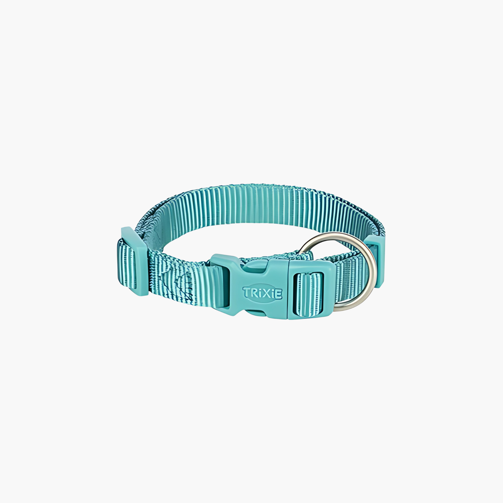 Trixie hondenhalsband Premium in aqua blauw, verstelbaar, comfortabel en stevig.
